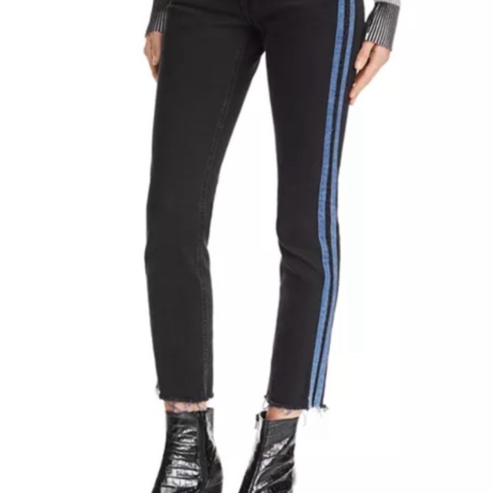 Rag & Bone Black Jeans with Blue Stripe